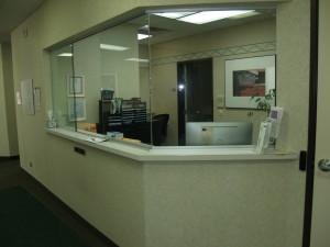 Reception and check in at Heritage Clinic for Women abortion clinic in Michigan